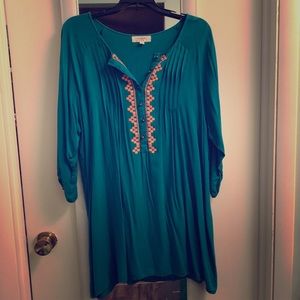 Teal tunic top